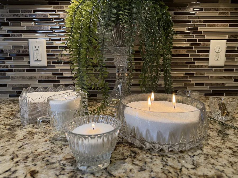 Crystal bowls with Candle Gems