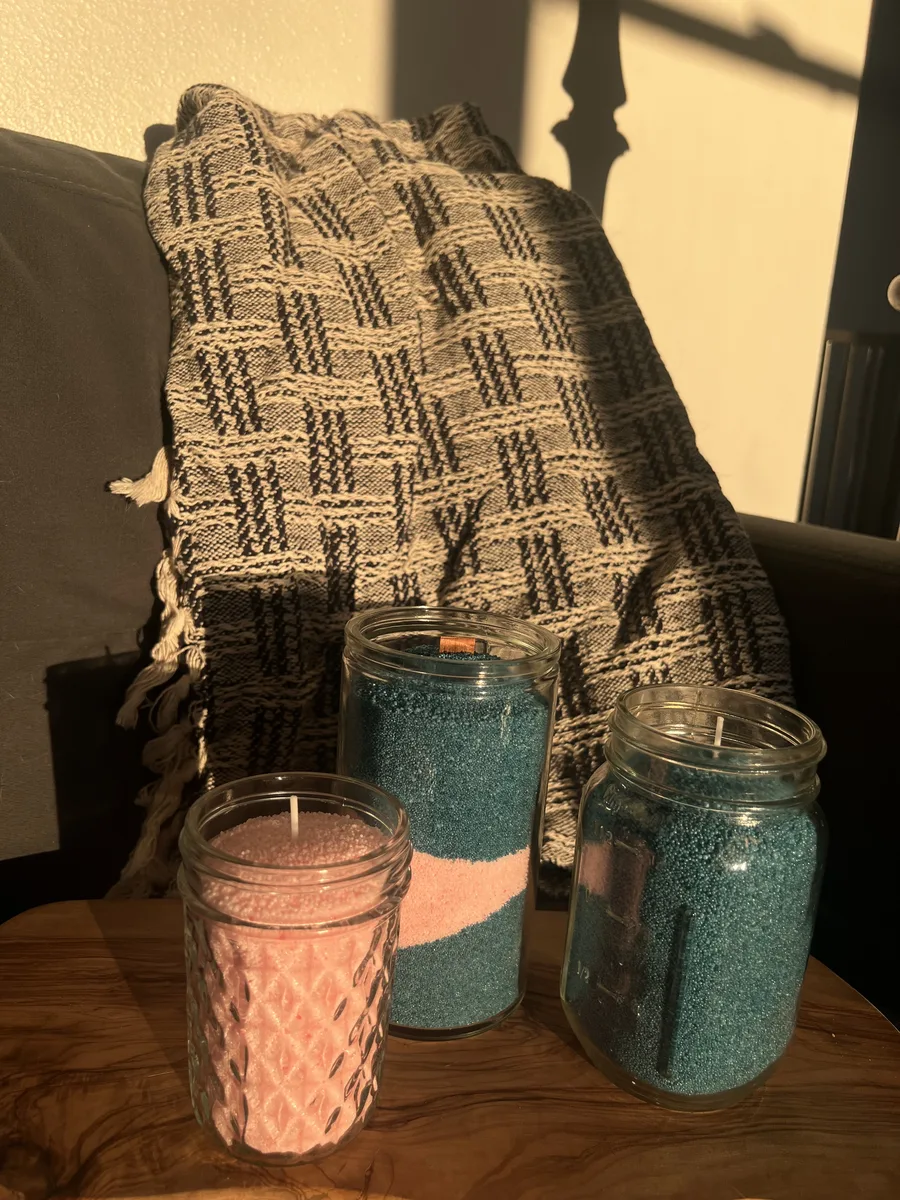 Colorful jars with Candle Gems