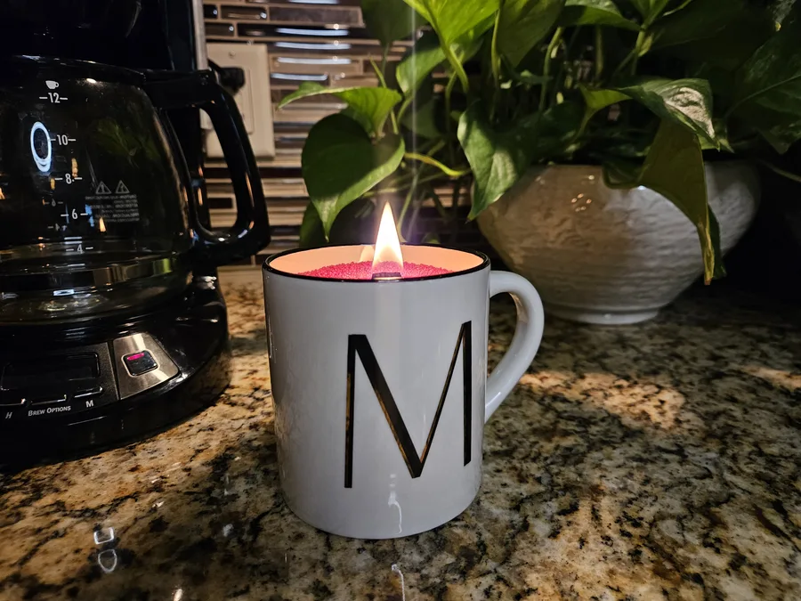 Monogram mug with Candle Gems